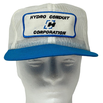 Hydro Conduit Corporation Vintage 90s Trucker Hat White Full Mesh Baseball Cap