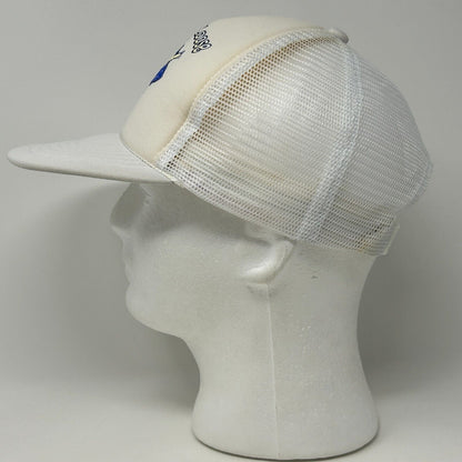 Gorra de béisbol estilo camionero estilo hawaiano vintage con diseño de signo Shaka de los años 90, estilo surfista, color blanco