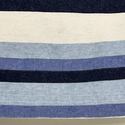 Vintage 90s UNIONBAY Striped Polo Shirt Long Sleeve Blue USA Womens M Medium