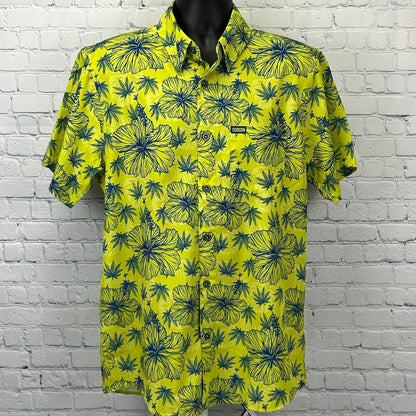 Dixxon Flannel Co Maui Waui Button Front Shirt Marijuana Pot Weed Green M Medium