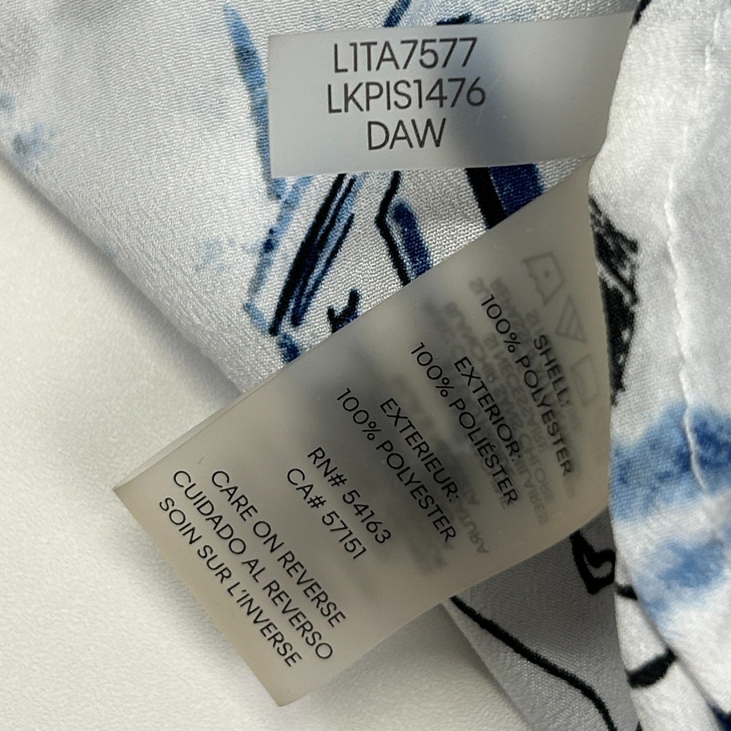 Karl Lagerfeld Paris Button Front Shirt Roll Tab White France Womens M Medium