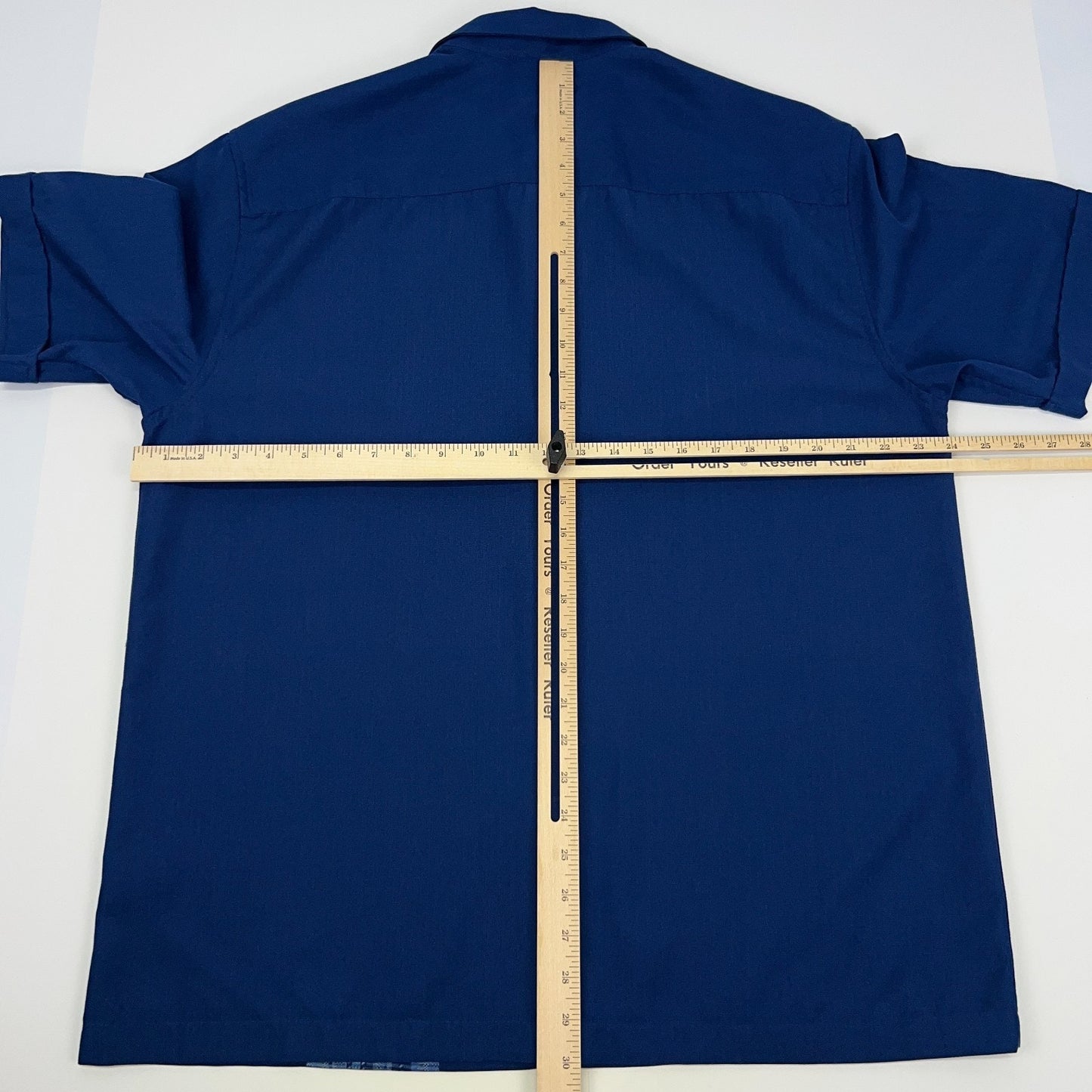 Cafe Luna Button Front Shirt Mens L Large Blue Striped Short Sleeve Polyester