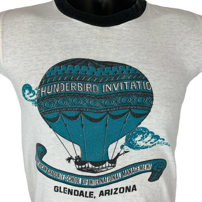 Camiseta vintage de los años 70 y 80 con la carrera de globos aerostáticos Thunderbird, talla XS, Glendale, Arizona