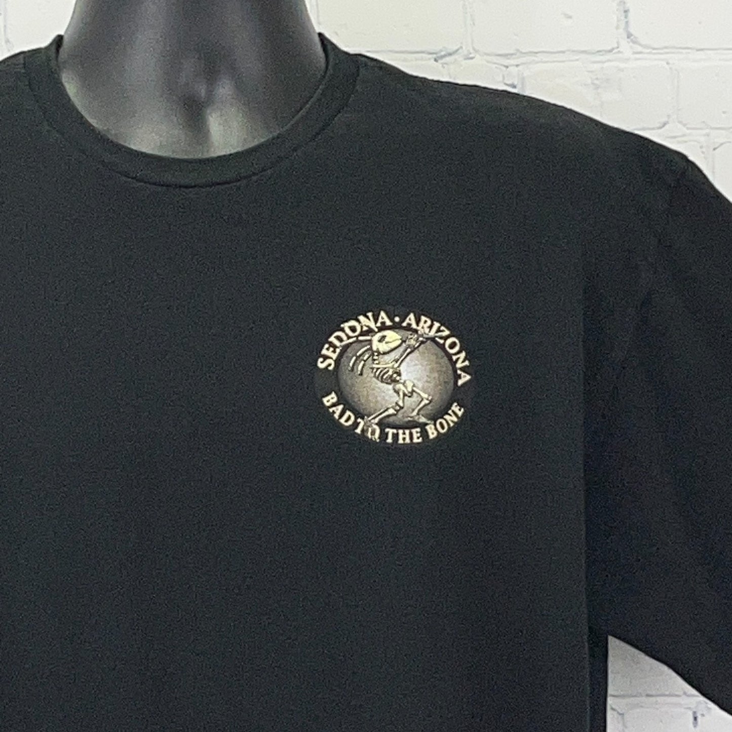 Sedona Arizona Kokopelli Bad To The Bone T Shirt XL X-Large Black Short Sleeve