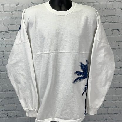 Maui Hawaii Spirit Jersey T Shirt Palm Tree Beach Long Sleeve White Tee L Large