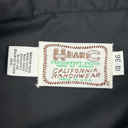 Vintage H Bar C Ranchwear Pearl Snap Button Front Shirt Cowboy Black 18-36 XXL