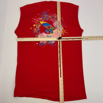 Vintage Windsurfer T Shirt Mens M Medium Red 80s Windsurfing Pond Creek Oklahoma