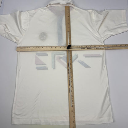 Vintage 80s Singapore Island Country Club Polo Shirt Golfing Golf White M Medium