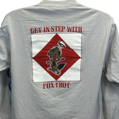 US Coast Guard Academy Foxtrot Vintage 80s T Shirt Large USCGA USA Tee Mens Gray