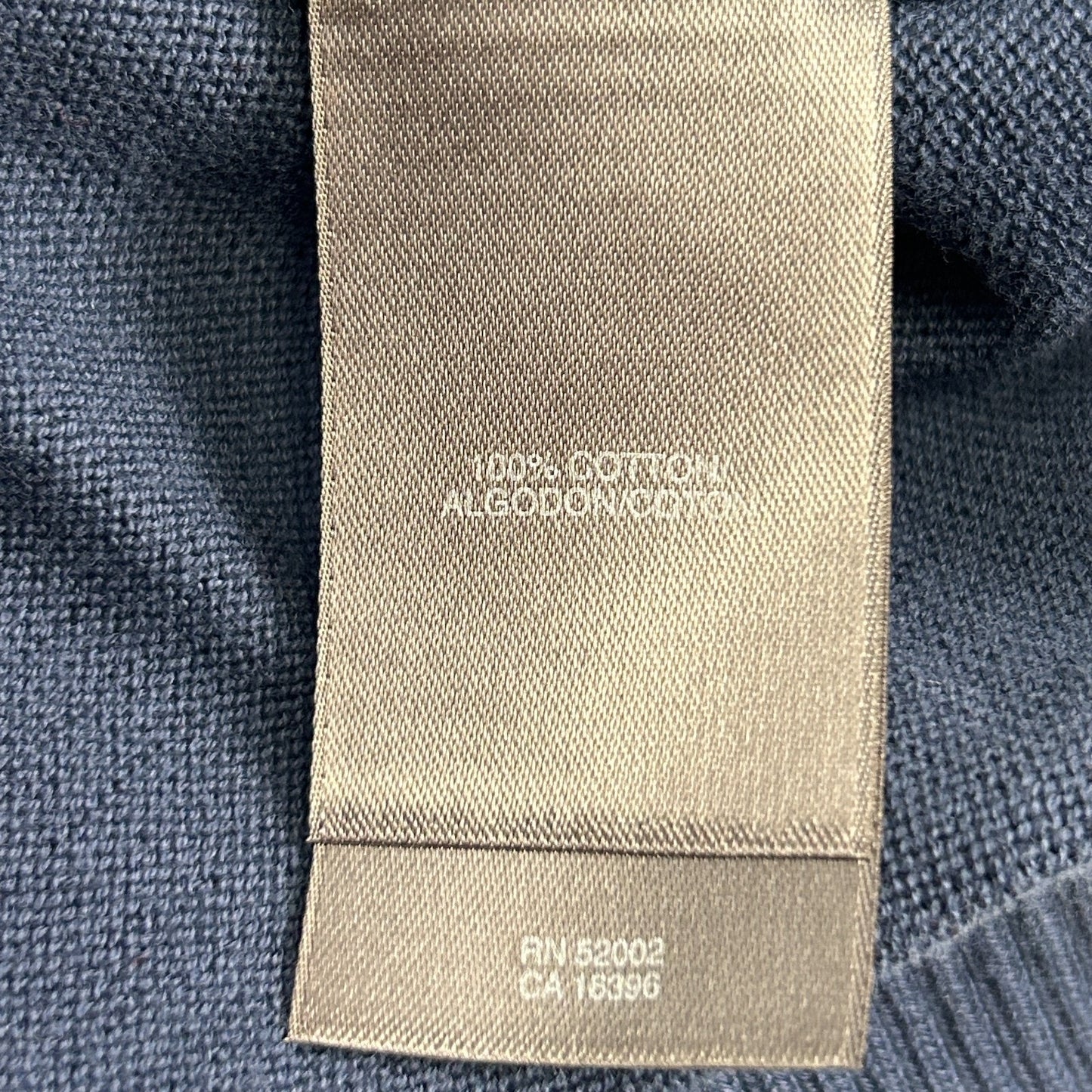 DKNY Full Zip Mock Neck Sweater Long Sleeve Cotton Navy Blue Mens L Large - Neon Vintage