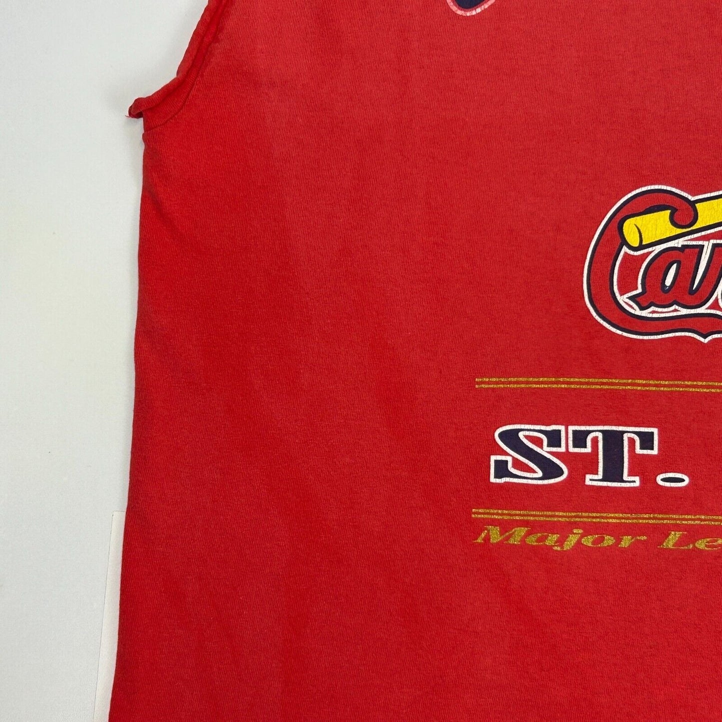 Vintage St Louis Cardinals T Shirt XXL MLB Baseball 90s Sleeveless Tee Mens Red