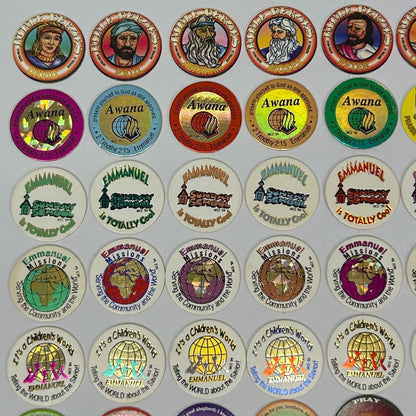 Vintage 90s Lot of 163 Christian Milk Caps Pieces Pogs Slammers Mats Jesus Bible