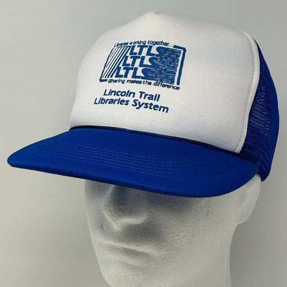 Vintage 80s Illinois Libraries Trucker Hat Baseball Cap Lincoln Library Snapback