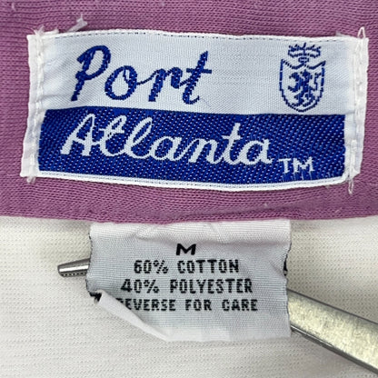 Vintage 80s Singapore Island Country Club Polo Shirt Golfing Golf White M Medium