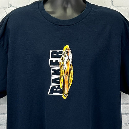 Baker Skateboards Big Cats T Shirt Skating Skater Skateboarding Blue Tee XXL 2XL