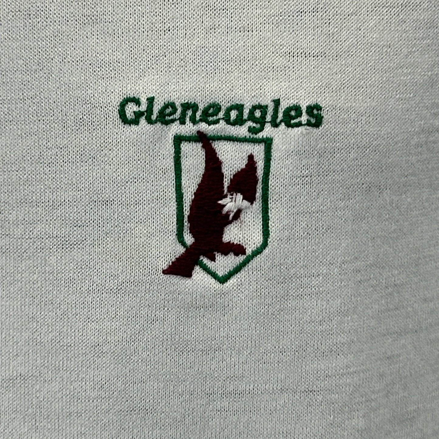 Vintage 80s Gleneagles CC Country Club Polo Shirt Plano Texas Golf White L Large