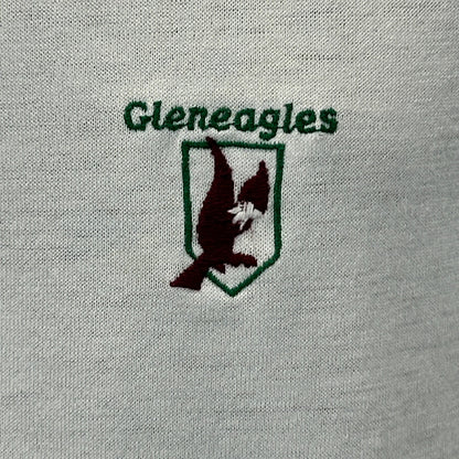 Vintage 80s Gleneagles CC Country Club Polo Shirt Plano Texas Golf White L Large