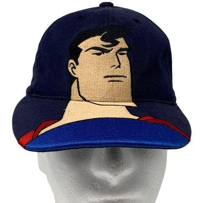 Gorra de béisbol juvenil vintage de Superman, serie animada, años 90, DC Comics, azul