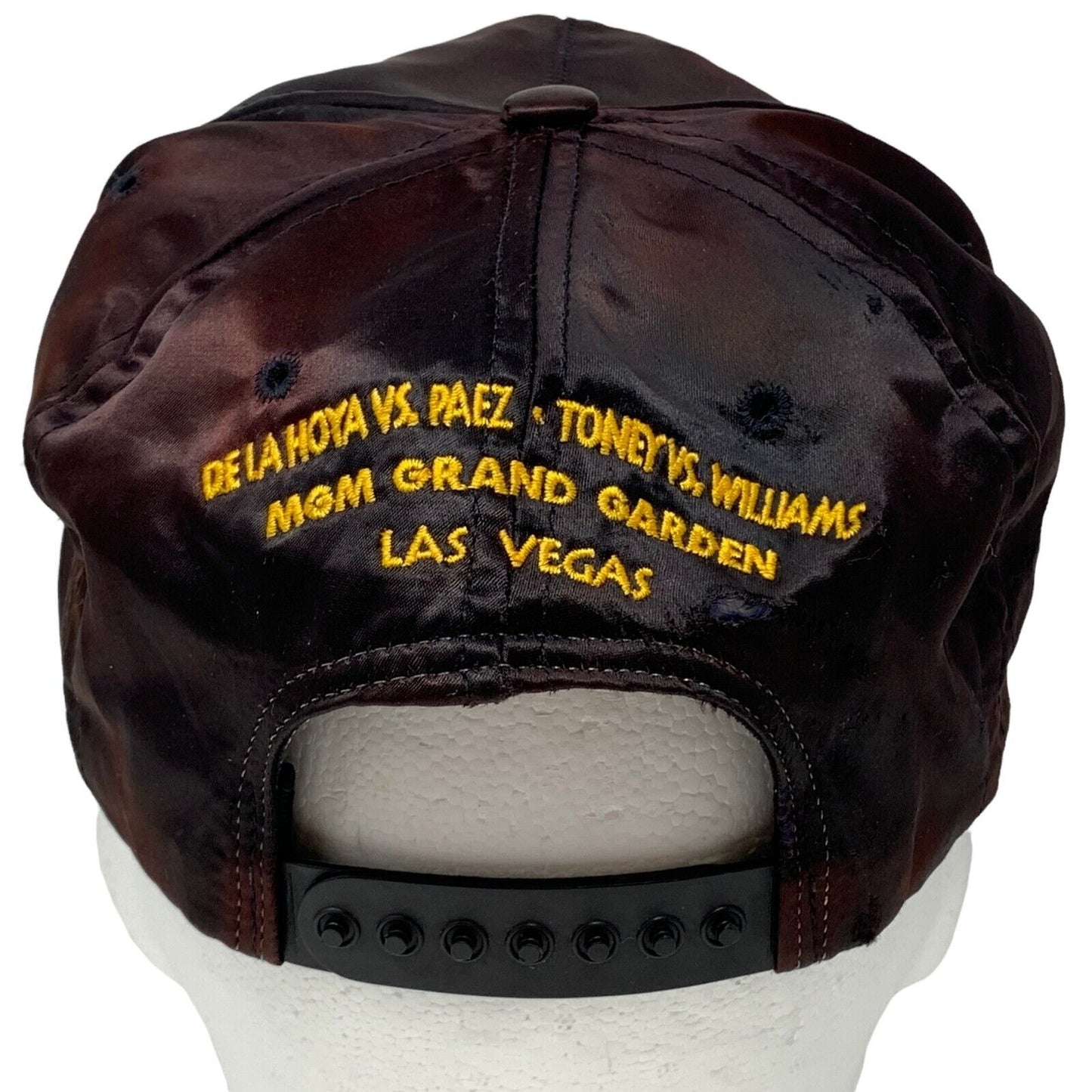 De La Hoya Paez Boxing Vintage Baseball Hat Cap 90s 1994 Grand Rumble MGM Brown