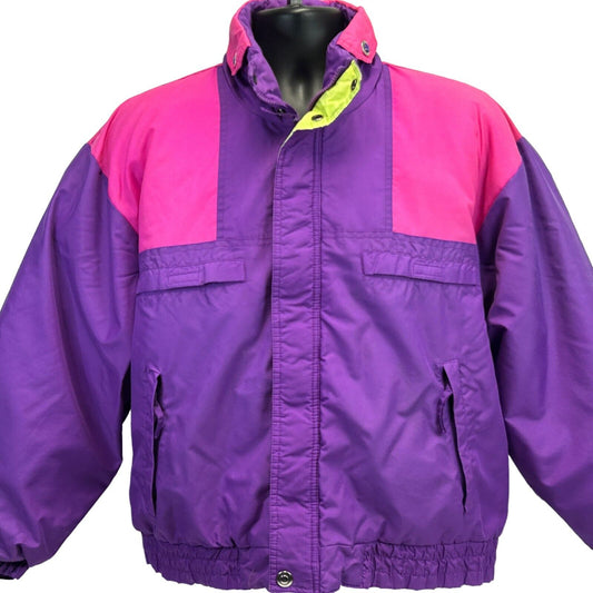 Steep Slopes Vintage 90s Ski Snow Jacket Large Skier Skiing Mens Purple