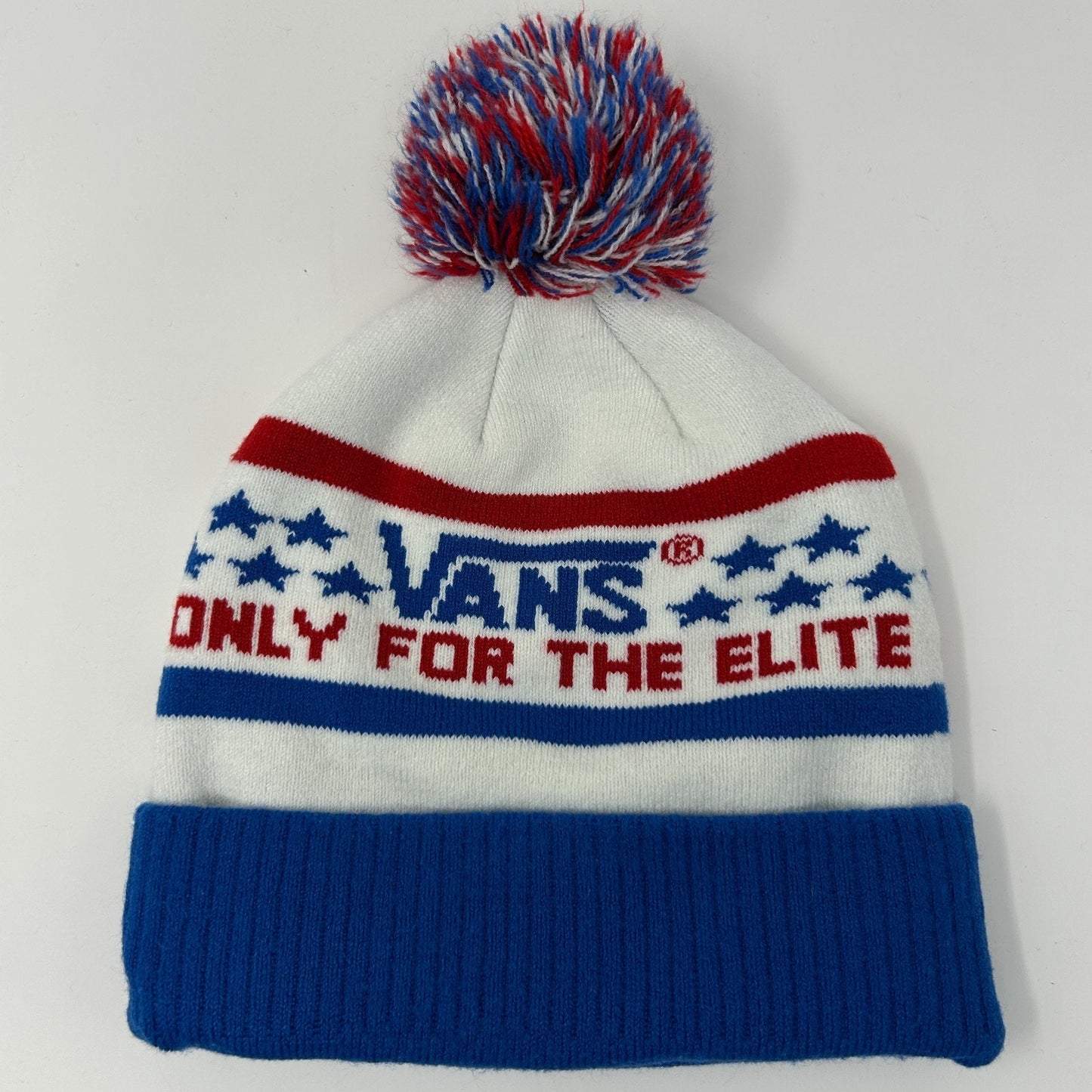 Vans Only For The Elite Cuffed Pom Pom Beanie Toque Winter Hat Skater White
