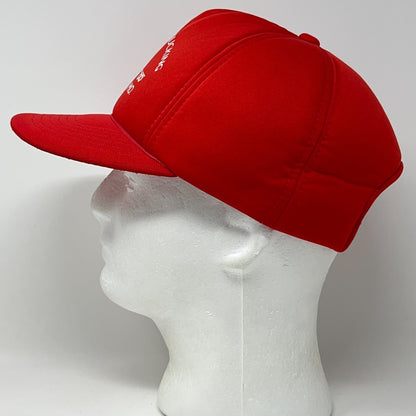 Vintage 80s Stevenson Trucking Trucker Hat Baseball Cap Vandalia MO Snapback Red