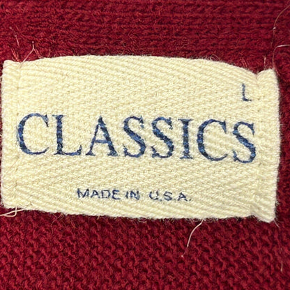 Classics Vintage 90s Cardigan Sweater Large Long Sleeve Made In USA Mens Red