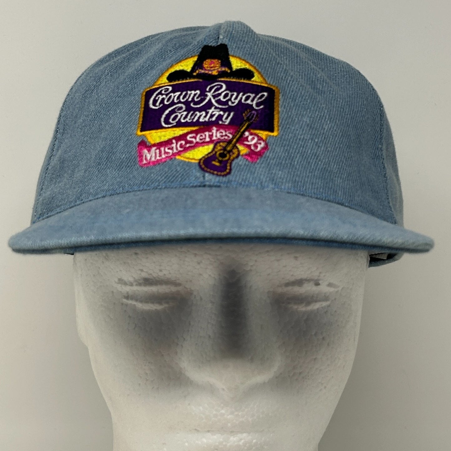 Vintage 90s Crown Royal Country Music Series 93 Hat Cap Western Strapback Blue