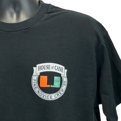 University of Miami Hurricanes Vintage 90s T Shirt X-Large UMiami USA Mens Black