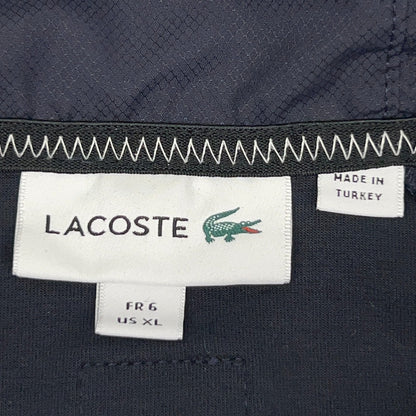 Lacoste Hooded Zip Jacket Mens XL X‑Large Navy Blue Croc Logo Cotton Blend