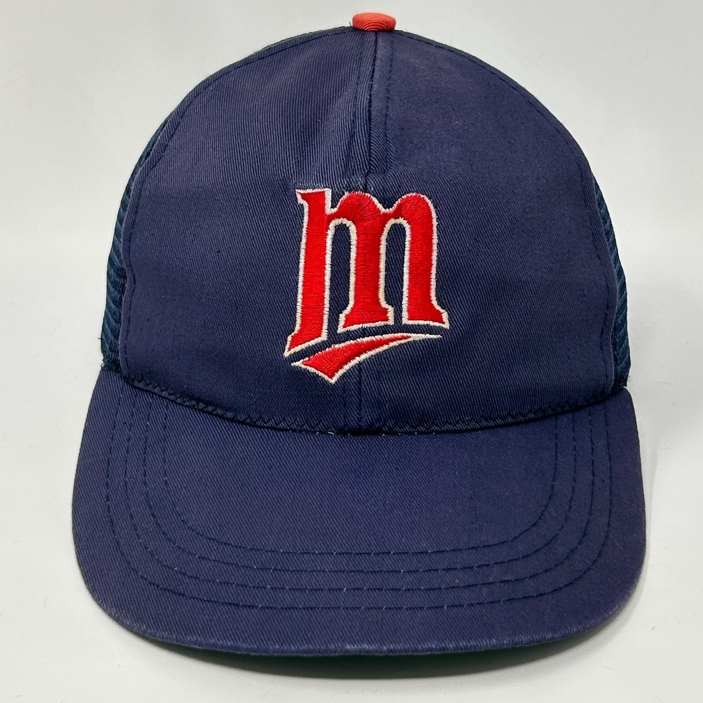 Vintage Minnesota Twins Youth Trucker Hat Baseball Cap Blue Mesh Snapback Kids