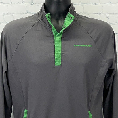 Oregon Ducks Pullover Womens L Large Colosseum Long Sleeve Thumb Holes 1/4 Zip