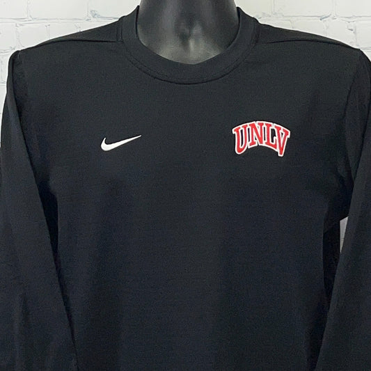 Nike UNLV Rebels Long Sleeve Shirt Mens S Small Black Waffle Fleece Las Vegas