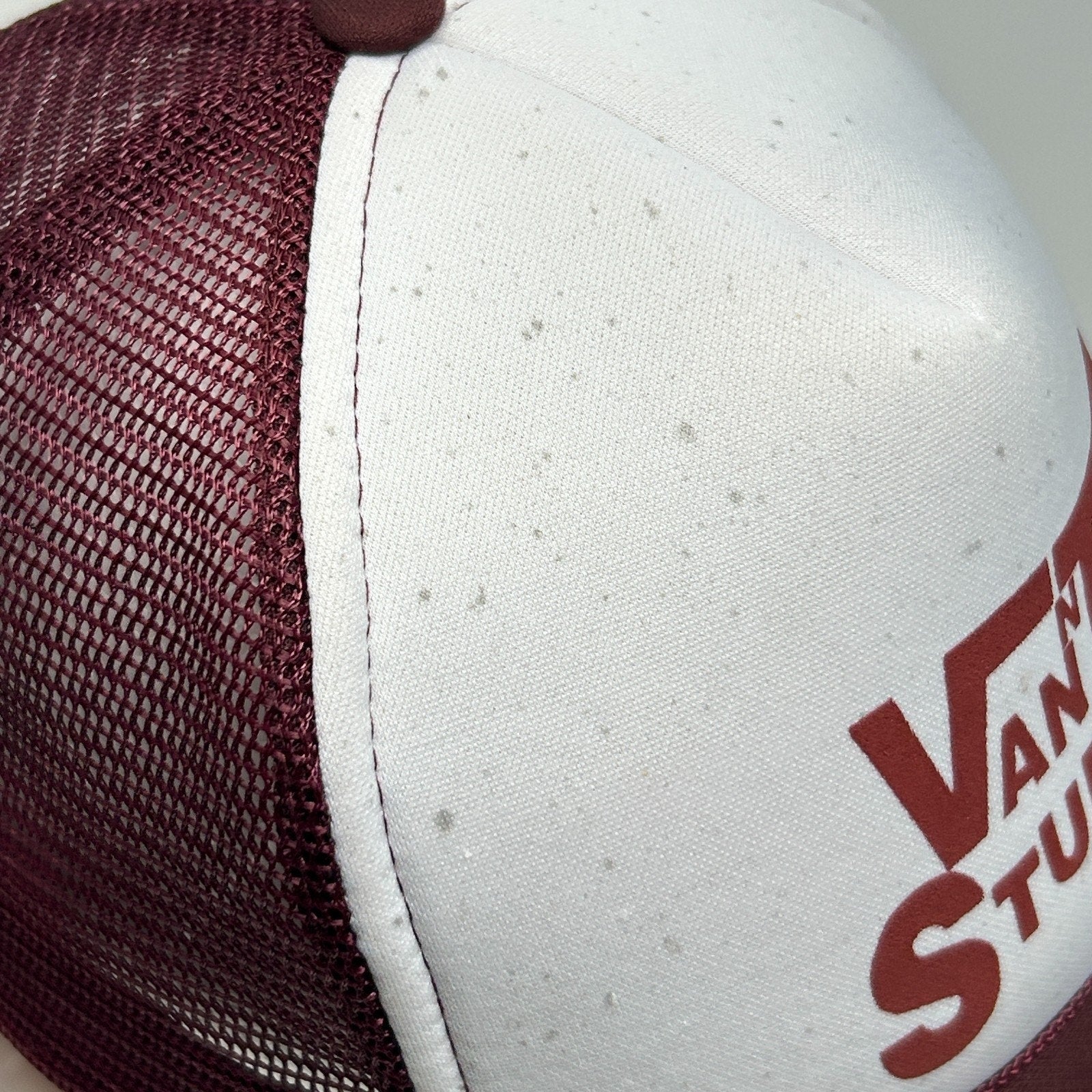 Vintage 80s Van n Truk Stuff Trucker Hat Baseball Cap Truck Mesh Snapback Red - Neon Vintage