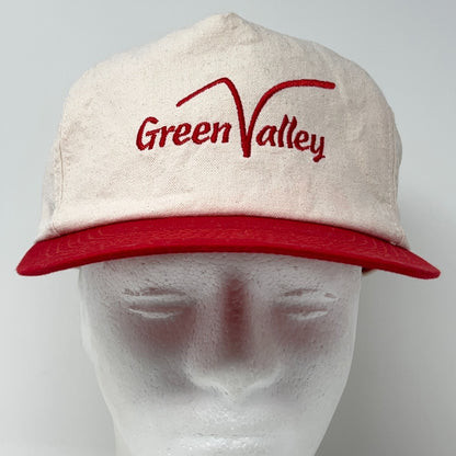 Vintage 90s Green Valley Golf Course Hat Baseball Cap Sioux City Snapback Red