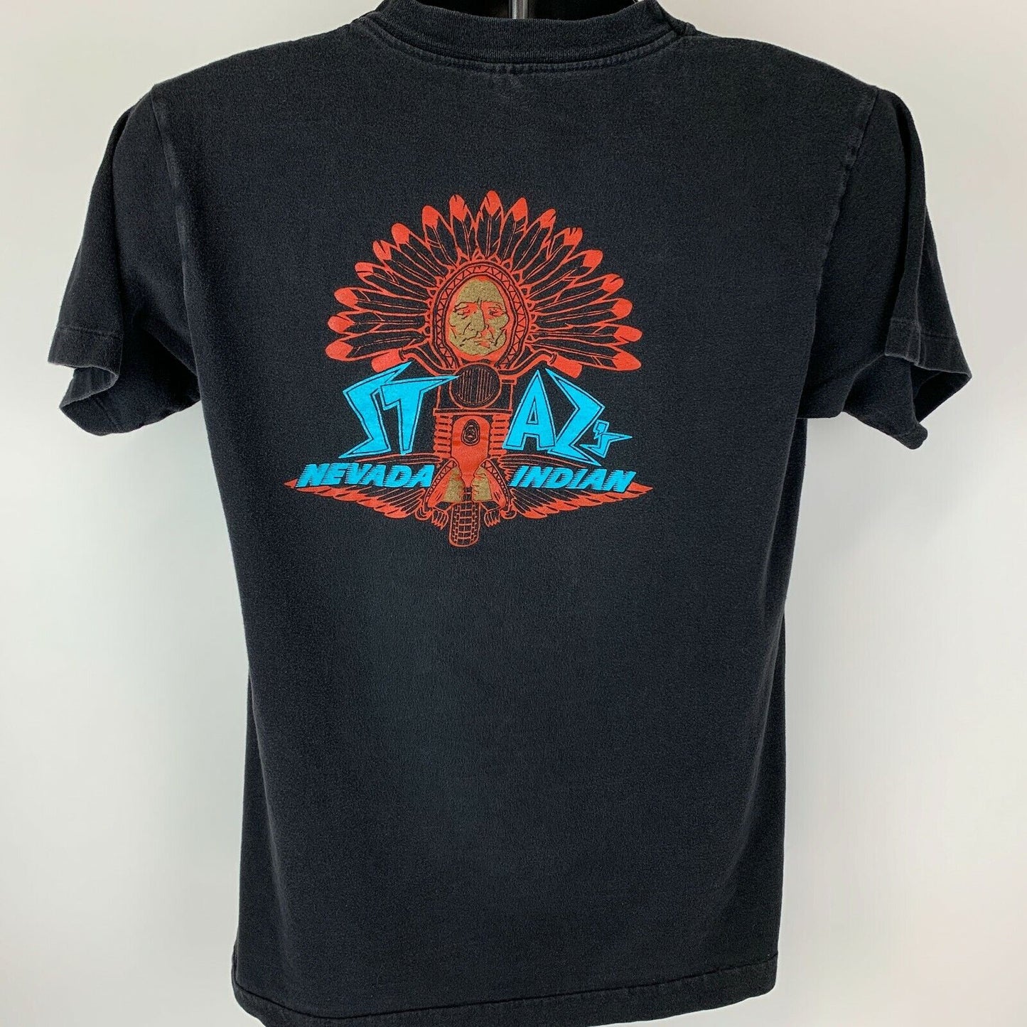 Stazs Nevada Indian Vintage 90s T Shirt Medium Motorcycles Biker Dealer Tee