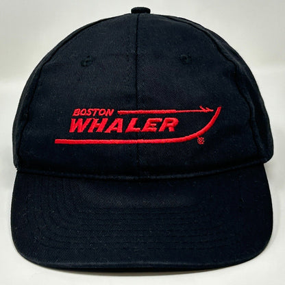 Boston Whaler Strapback Hat Black Marine Boating Fishing Unisex Baseball Cap