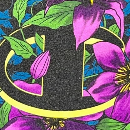 Champion Powerblend Floral Logo Crewneck Sweatshirt S Small Gray Purple Flowers