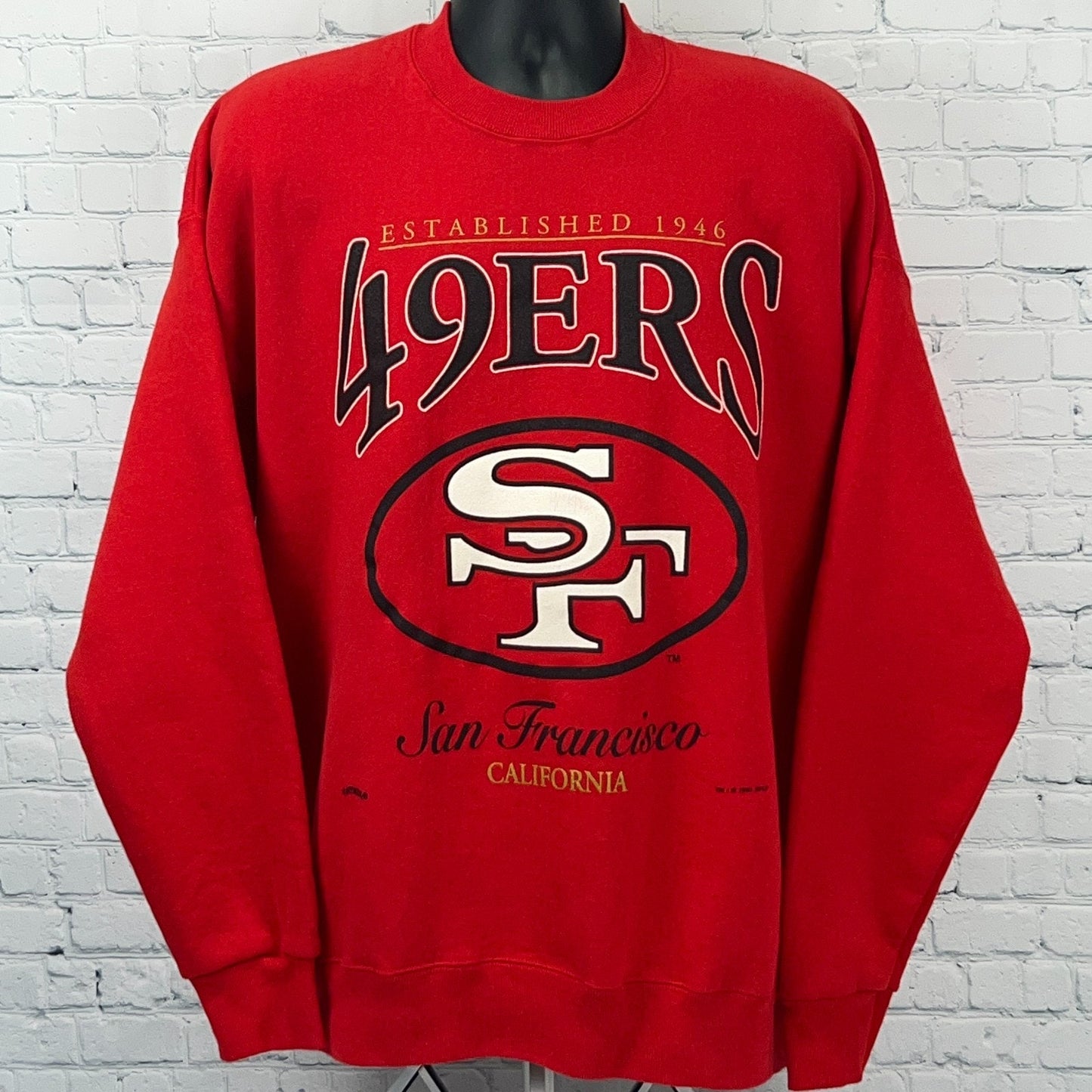 Vintage 90s San Francisco 49ers Sweatshirt XXL 2XL Red Lee Sport Made In USA
