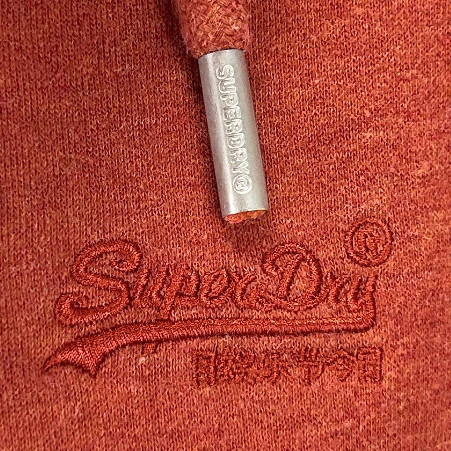 Superdry Hoodie Hooded Sweatshirt Streetwear Logo Full Zip Orange Womens L Large