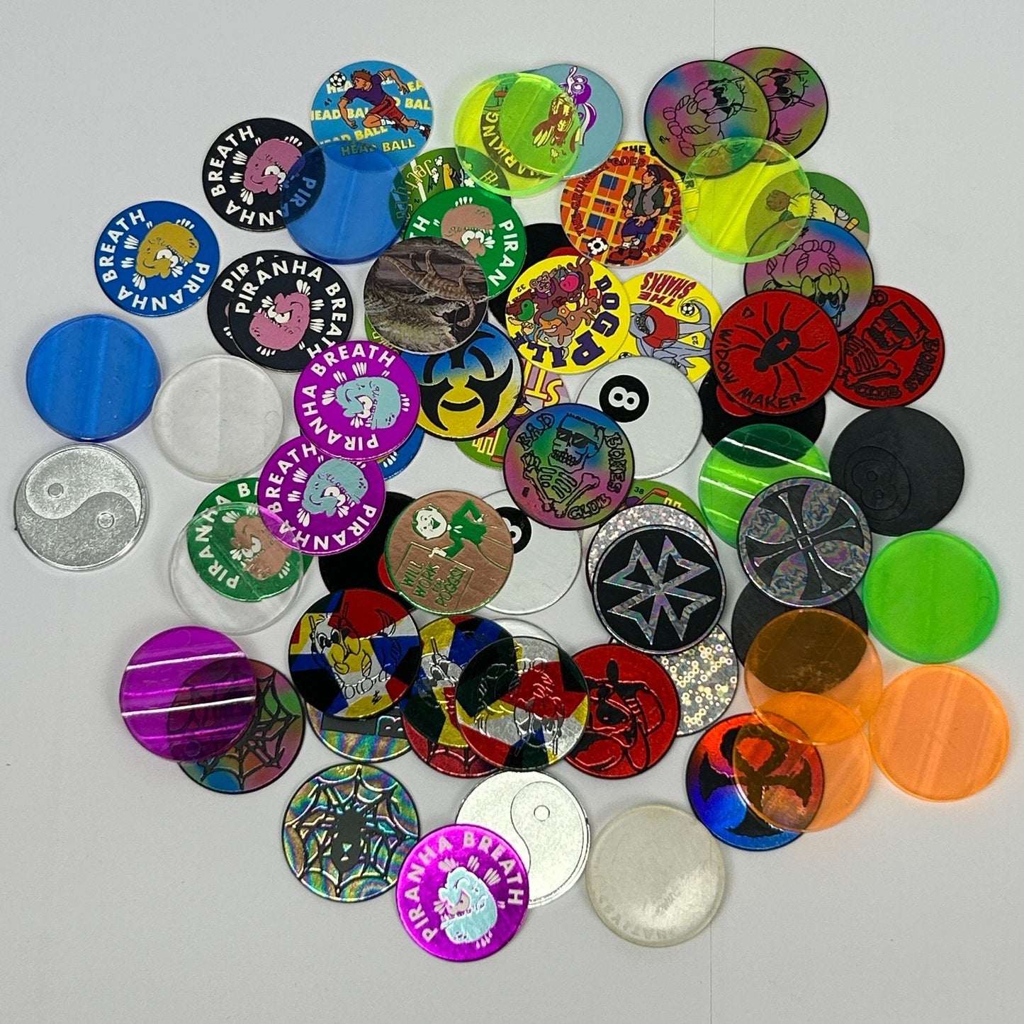 Vintage 90s Lot of 67 Milk Caps Pieces 30 Pogs 37 Slammers Hawaiian Game