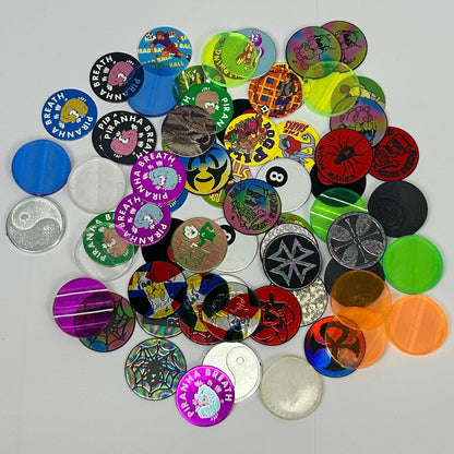 Vintage 90s Lot of 67 Milk Caps Pieces 30 Pogs 37 Slammers Hawaiian Game