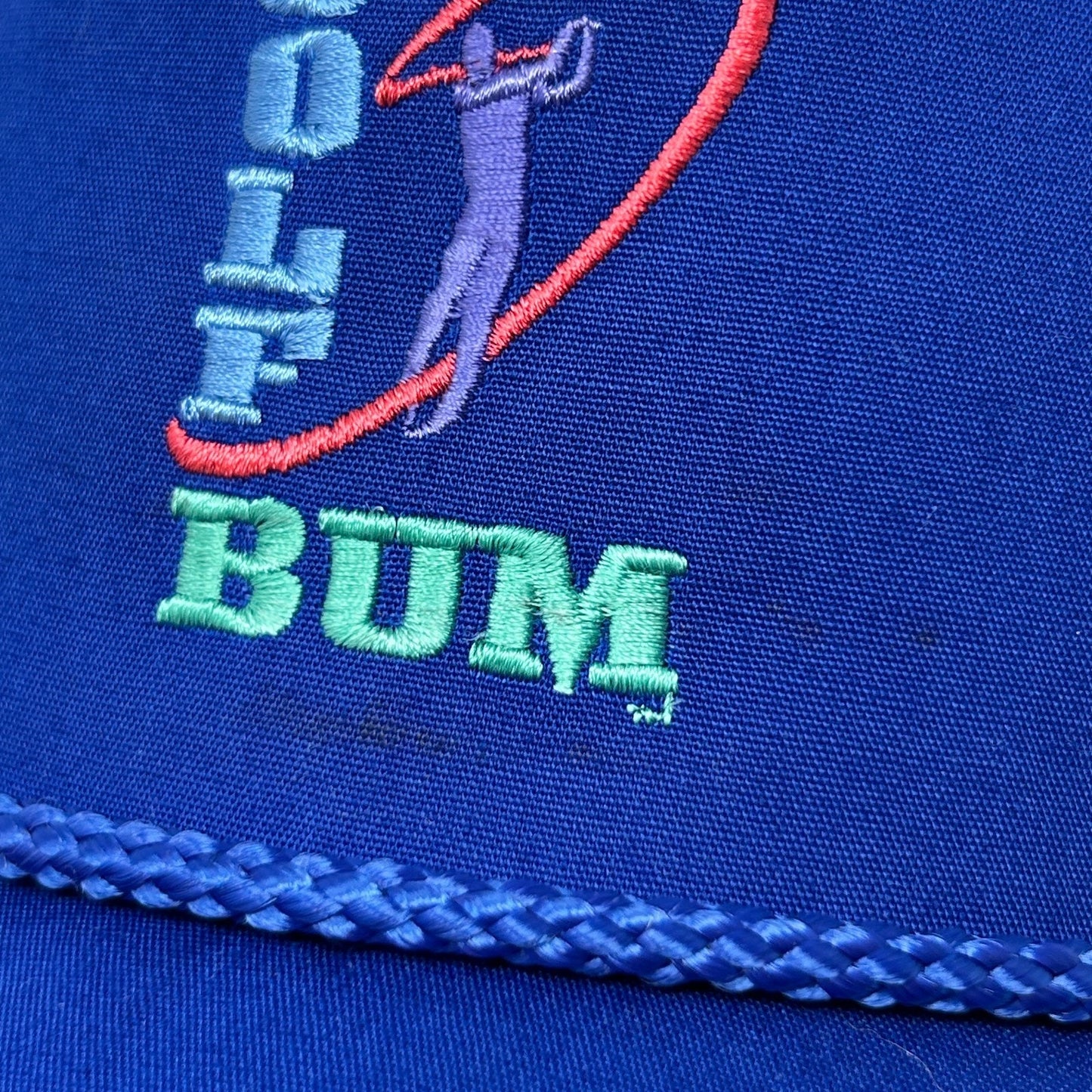 Vintage 80s Golf BUM Equipment Hat Baseball Cap Golfer Golfing Snapback Blue