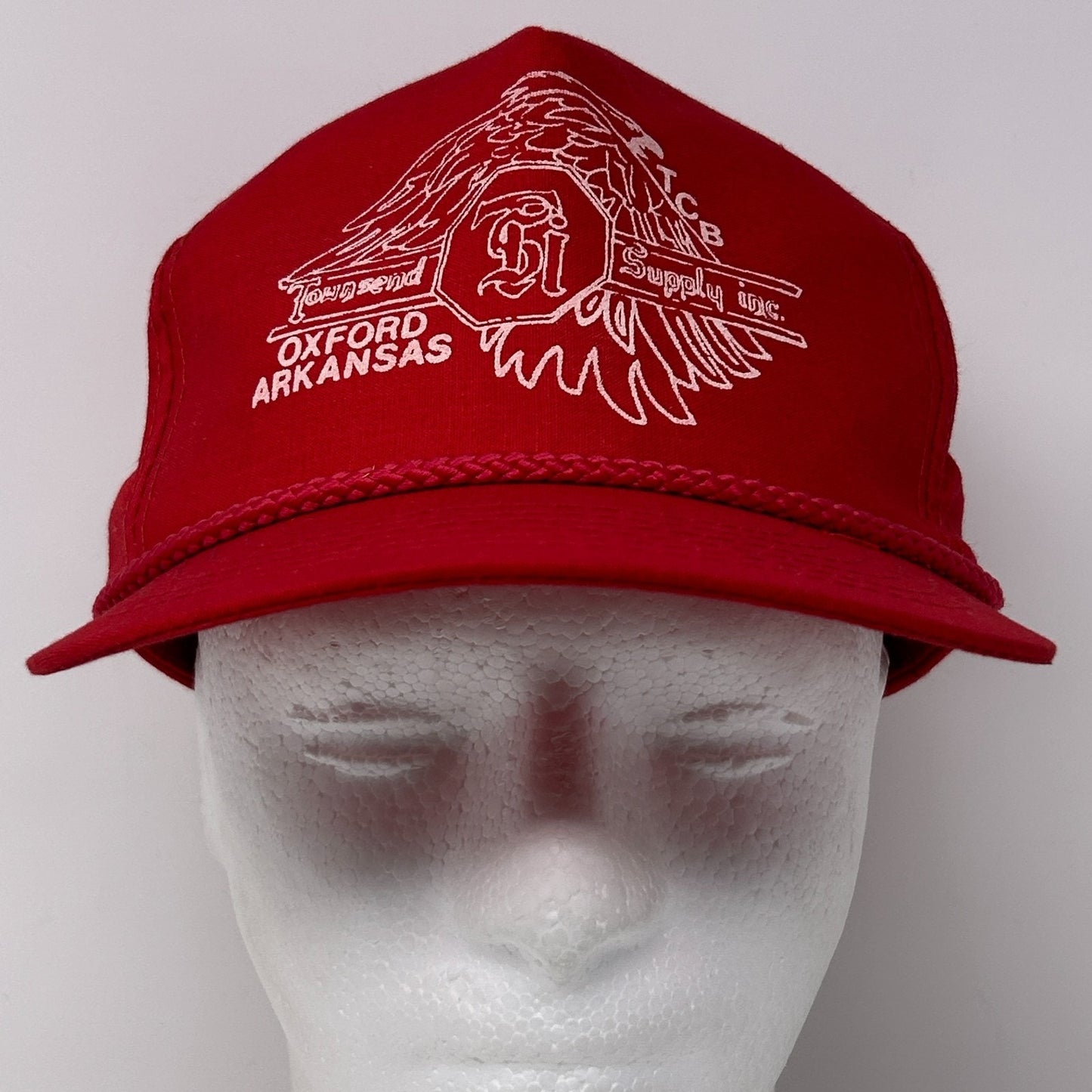 Vintage 80s Townsend Supply Inc Hat Baseball Cap Oxford Arkansas Snapback Red