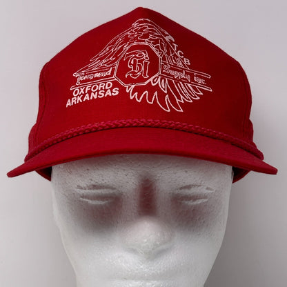 Vintage 80s Townsend Supply Inc Hat Baseball Cap Oxford Arkansas Snapback Red