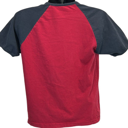 Hard Rock Cafe Bahrain T Shirt Red Short Sleeve Raglan Graphic Tee Medium