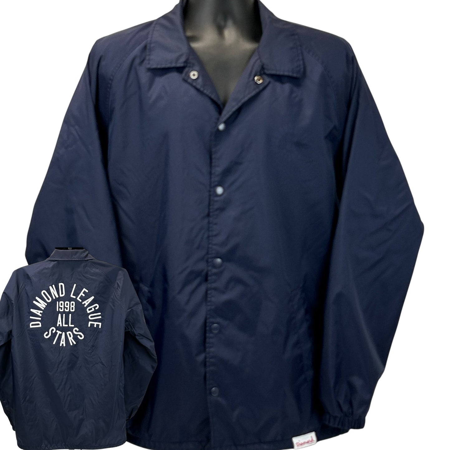 Diamond Supply Co League All Stars Jacket Mens XL X-Large Blue Windbreaker