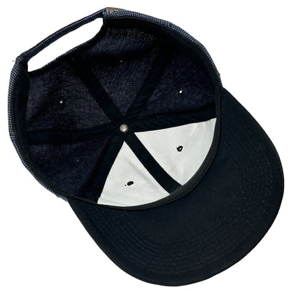 Blank Blue Black Hat Strapback 6 Six Panel Baseball Cap