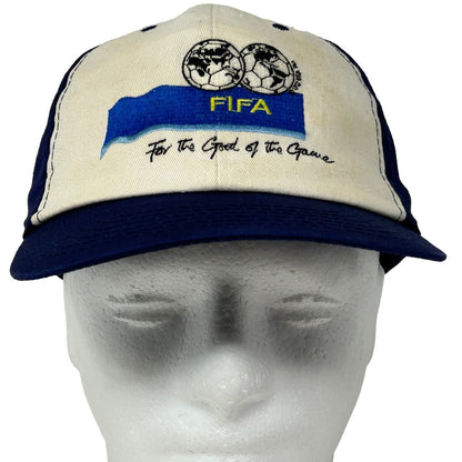 FIFA For the Good of the Game Vintage 90s Hat Soccer Futbol Blue Baseball Cap