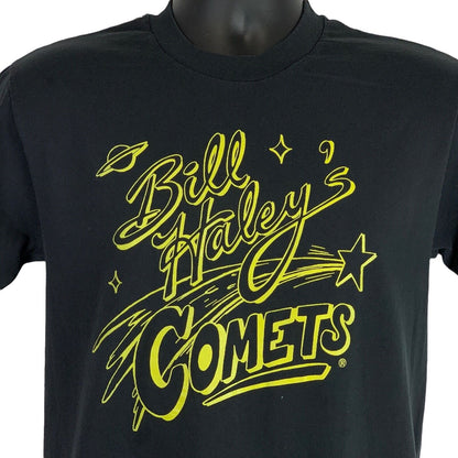 Camiseta vintage Bill Haley and His Comets, banda de rock de los años 80, para hombre, color negro